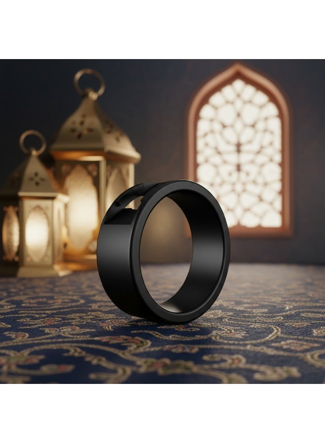 Chabeia Titanium alloy waterproof prayer bead counter ring with intelligent rechargeable functionality, designed for prayer and praise. Features an LED display, a 45mAh battery, and interchangeable ring sizes (20/22mm). - Image 2